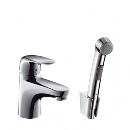 Смеситель Hansgrohe Metris E для раковины с гигиеническим душем, однорычажный, хром