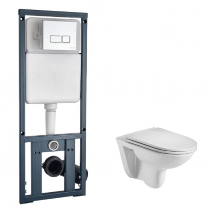 Комплект инсталляции WeltWasser Baarbach 004 GL-WT глянцевый + Marberg 410 SE