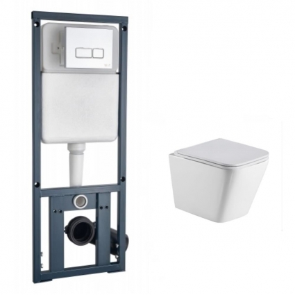 Комплект инсталляции WeltWasser Gelbach 043 GL-WT глянцевый + Marberg 410 SE