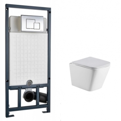 Комплект инсталляции WeltWasser Gelbach 043 GL-WT глянцевый + Marberg 507 SE