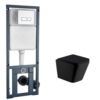 Комплект инсталляции WeltWasser Gelbach 043 MT-BL матовый +Marberg 410 SE
