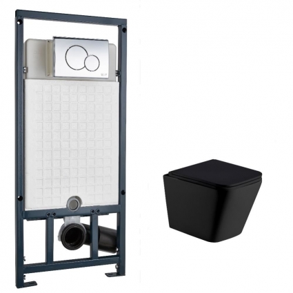 Комплект инсталляции WeltWasser Gelbach 043 MT-BL матовый +Marberg 507 RD