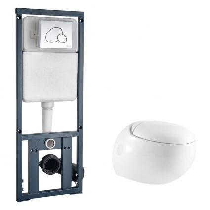 Комплект инсталляции WeltWasser Jeckenbach 004 GL-WT глянцевый + Marberg 410 RD