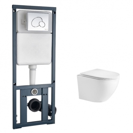 Комплект инсталляции WeltWasser Merzbach 004 MT-WT матовый + Marberg 410 RD