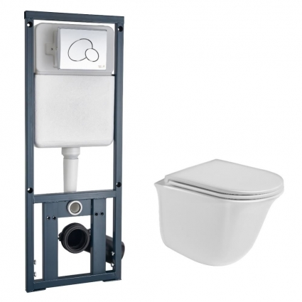 Комплект инсталляции WeltWasser Telbach 004 GL-WT глянцевый + Marberg 410 RD