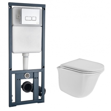 Комплект инсталляции WeltWasser Telbach 004 GL-WT глянцевый + Marberg 410 SE