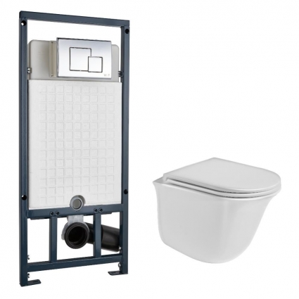 Комплект инсталляции WeltWasser Telbach 004 GL-WT глянцевый + Marberg 507 SE