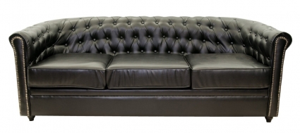 Кожаные диваны Mak-interior Karo black   с подлокотниками, без подушек