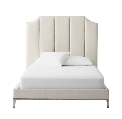 Кровать IdealBeds Sabine 180х200 молочного цвета с изголовьем, без ящиков