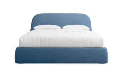 Кровать IdealBeds Joy Blue 200х200 синего цвета с изголовьем, без ящиков