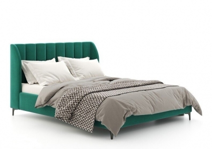 Кровать IdealBeds Sidoni 200х200 темно-зеленого цвета с изголовьем, без ящиков