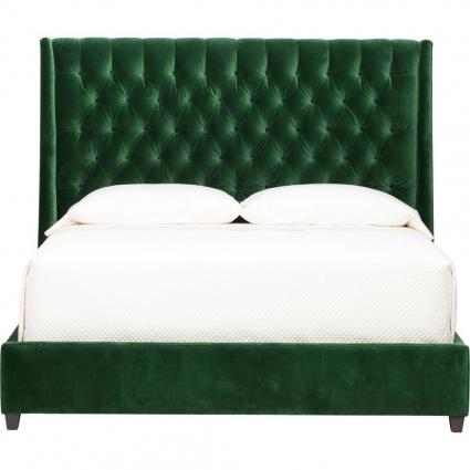 Кровать IdealBeds Amelia 160х200 темно-зеленого цвета с изголовьем, без ящиков