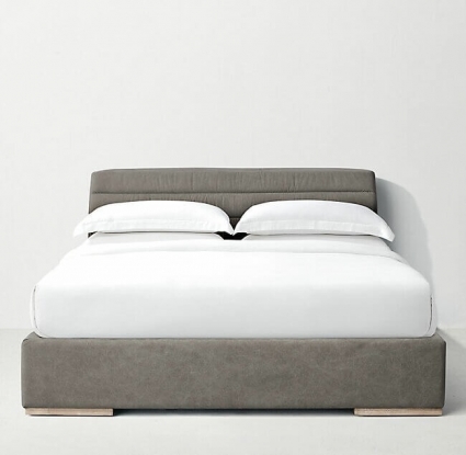 Кровать IdealBeds Nilsson 160х200 темно-серого цвета с изголовьем, без ящиков