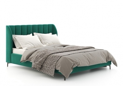 Кровать IdealBeds Sidoni 140х200 темно-зеленого цвета с изголовьем, без ящиков