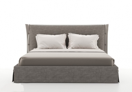 Кровать IdealBeds Alba 140х200 бежевого цвета с изголовьем, без ящиков