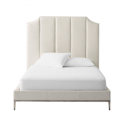Кровать IdealBeds Sabine 160х200 молочного цвета с изголовьем, без ящиков