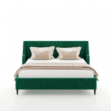 Кровать IdealBeds Kelly 140х200 темно-зеленого цвета  с изголовьем, без ящиков