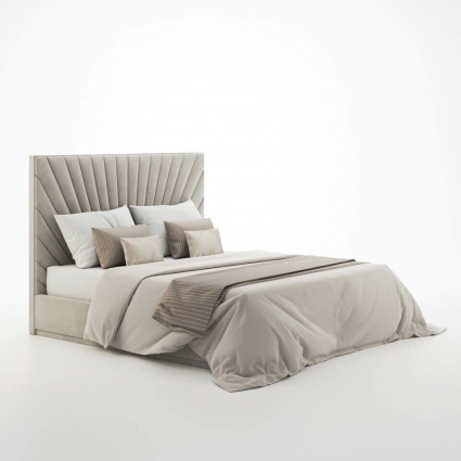 Кровать IdealBeds Deco 200х200 светло-серого цвета с изголовьем, без ящиков