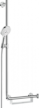 Душевой гарнитур Hansgrohe Raindance Select S 26324400 белый - хром штанга 120.95 см, шланг пластиковый 160 см