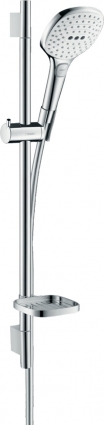 Душевой гарнитур Hansgrohe Raindance Select E 26622400 белый - хром штанга 71.8 см, шланг пластиковый 160 см