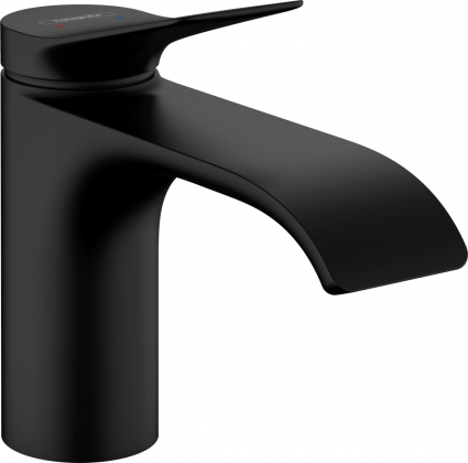 Смеситель Hansgrohe Vivenis 80 75012670 для раковины, матовый черный, однорычажный, длина излива 13.3 см