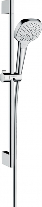 Душевой гарнитур Hansgrohe Croma Select E 26581400 белый - хром штанга 66.9 см, шланг пластиковый 160 см