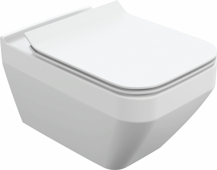 Унитаз подвесной Cersanit Crea Square Clean On DPL EO slim белый, прямоугольный, 35x52 см