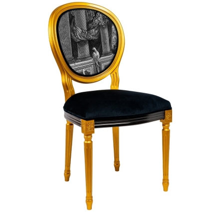 Стул Object Desire Дворец Тюильри Февраль черно-золотого цвета 48x50x97 см,  стиль классический