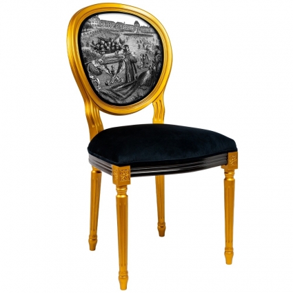 Стул Object Desire Площадь Тюильри черно-золотого цвета 48x50x97 см,  стиль классический