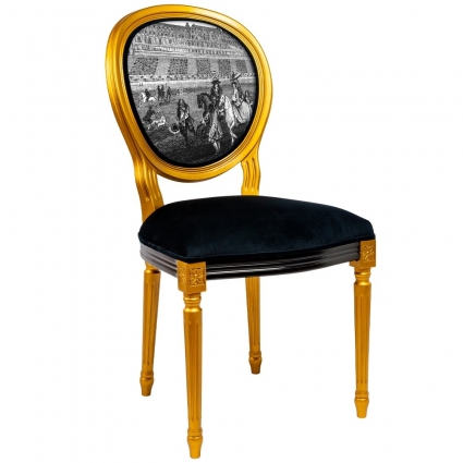 Стул Object Desire Сен-Жермен черно-золотого цвета 48x50x97 см,  стиль классический