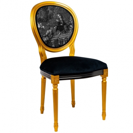 Стул Object Desire Маримон Август черно-золотого цвета 48x50x97 см,  стиль классический