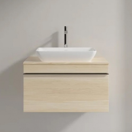 Тумба для комплекта Villeroy & Boch Venticello 75 elm lmpresso, с ручкой хром, подвесная, с ящиками