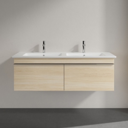 Тумба для комплекта Villeroy & Boch Venticello 125 elm impresso, с ручками хром, подвесная, с ящиками