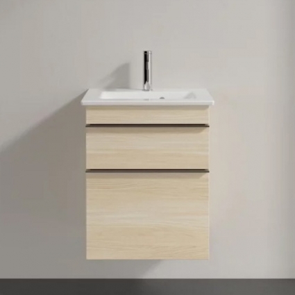Тумба для комплекта Villeroy & Boch Venticello 46 elm lmpresso, с ручками хром, подвесная, с ящиками