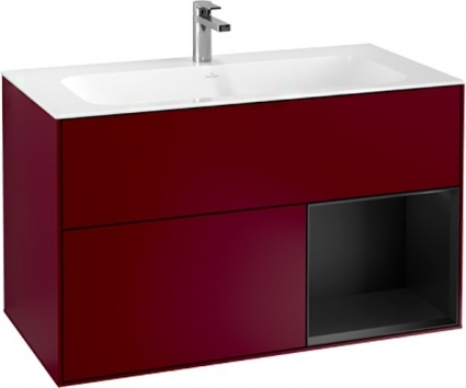 Тумба для комплекта Villeroy & Boch Finion G040PDHB 100 с подсветкой и освещением стены, подвесная, с доводчиками