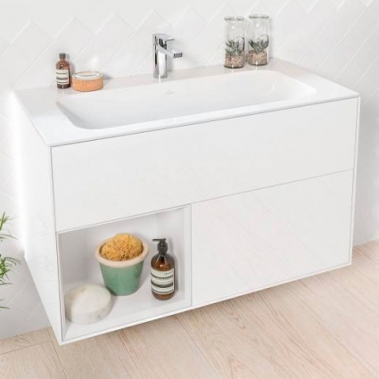 Тумба для комплекта Villeroy & Boch Finion G030GFGF 100 с подсветкой и освещением стены, подвесная, с доводчиками