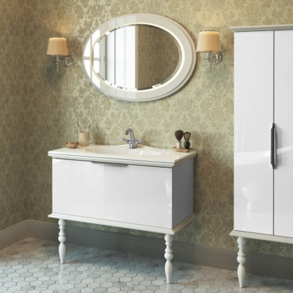 Мебель для ванной Edelform Decora 100 белый глянец с ящиками, с доводчиками