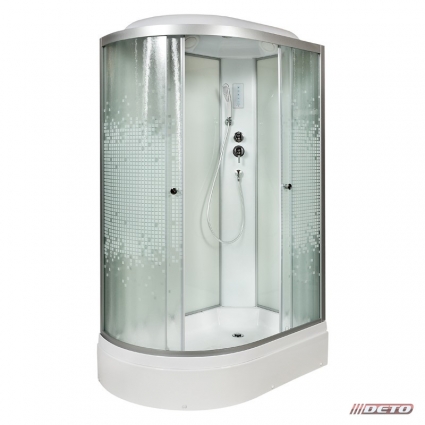 Душевая кабина Deto L720REL с электрикой 120 x 80 см, с крышей, прямоугольная-асимметричная, поддон средний