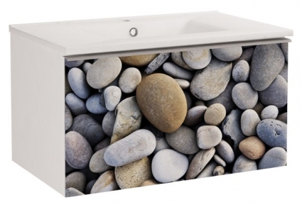 Тумба для комплекта Dreja Image 75 stone глянцевая, с ящиками