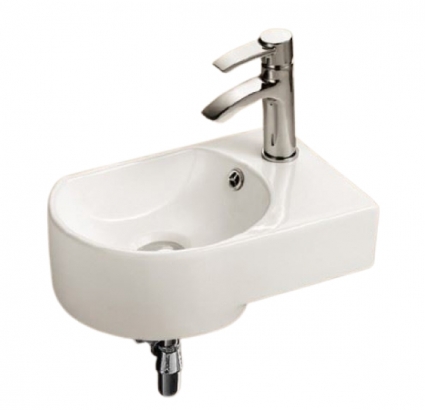 Раковина WeltWasser Aisbach 5014R полукруглая, цвет белый, с переливом