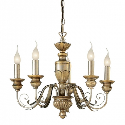 Подвесная люстра Ideal Lux Firenze Sp5 Oro Antico 020822 в классическом стиле, цвет золотой