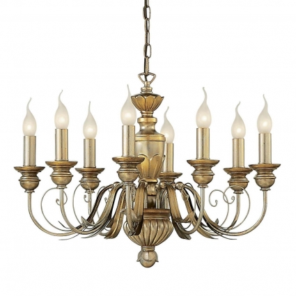 Подвесная люстра Ideal Lux Firenze Sp8 Oro Antico 020839 в классическом стиле, цвет золотой