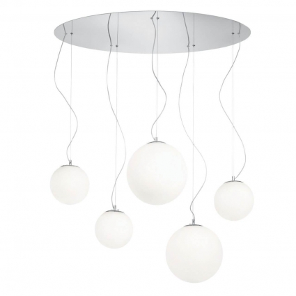 Подвесная люстра Ideal Lux Mapa Sp5 Bianco 043562 цвет белый, мощность 300 Вт