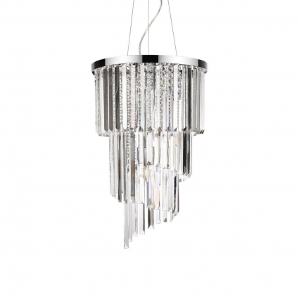 Подвесная люстра Ideal Lux Carlton SP8 Cromo 117737 в современном стиле, цвет хром