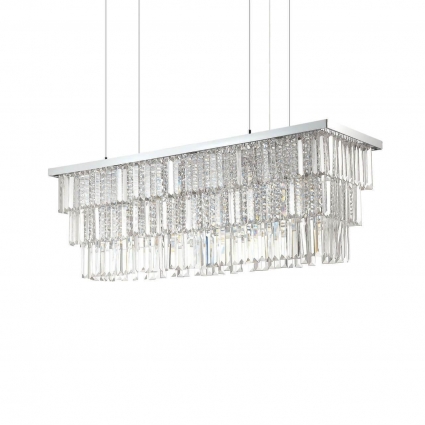 Подвесная люстра Ideal Lux Martinez SP8 Cromo 166360 в современном стиле, цвет хром