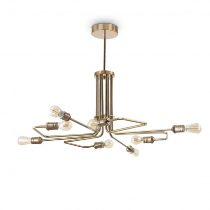 Подвесная люстра Ideal Lux Triumph Sp8 Ottone Antico 160269 в современном стиле, цвет латунь