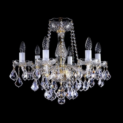Подвесная люстра Artglass Aerope VI. CE в классическом стиле, цвет латунь, мощность 240 Вт