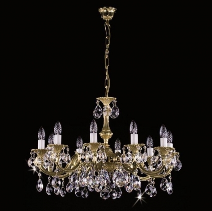 Подвесная люстра Artglass Alice X. Polished CE в классическом стиле, цвет латунь