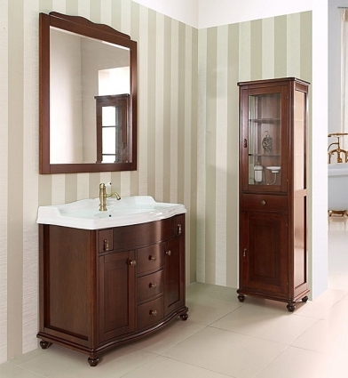 Мебель для ванной BelBagno Alberto ciliegio напольная, ручки бронза