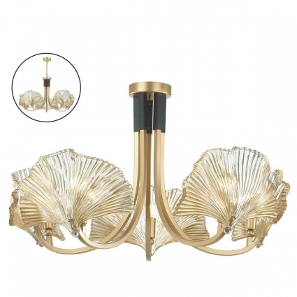 Подвесная люстра Odeon Light Ventaglio 4870/5 цвет золотой, мощность 200 Вт